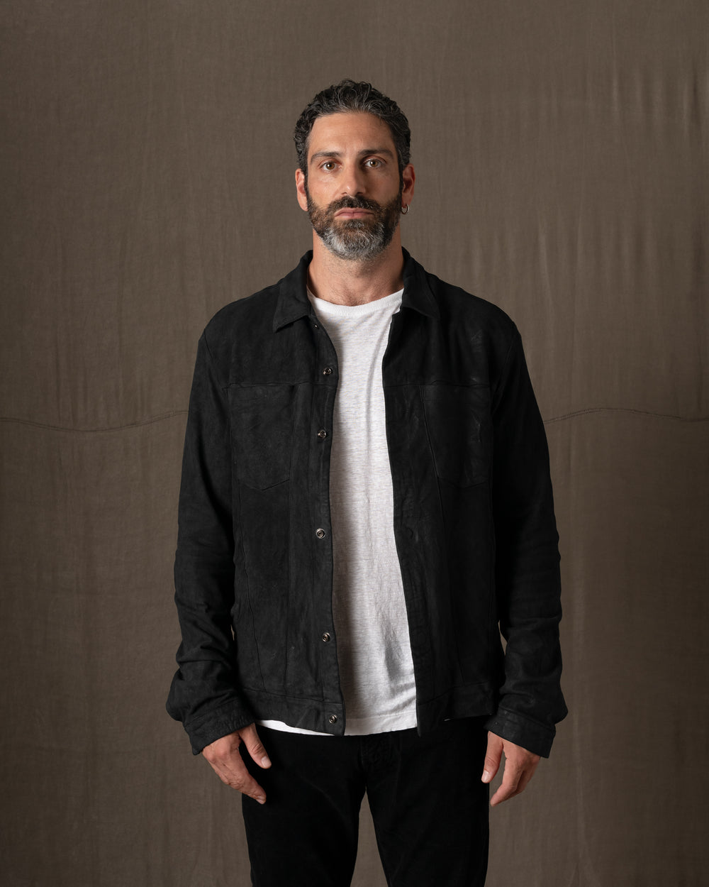 Leather Jacket Nero GU26F20098VREV