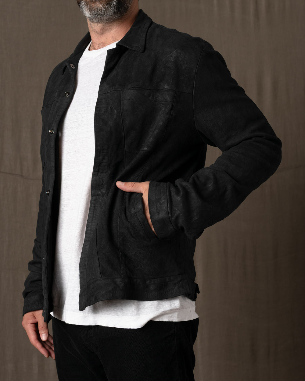 Leather Jacket Nero GU26F20098VREV