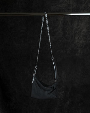 Priscilla Pleated Bag w/ Black Horn in Matte Black