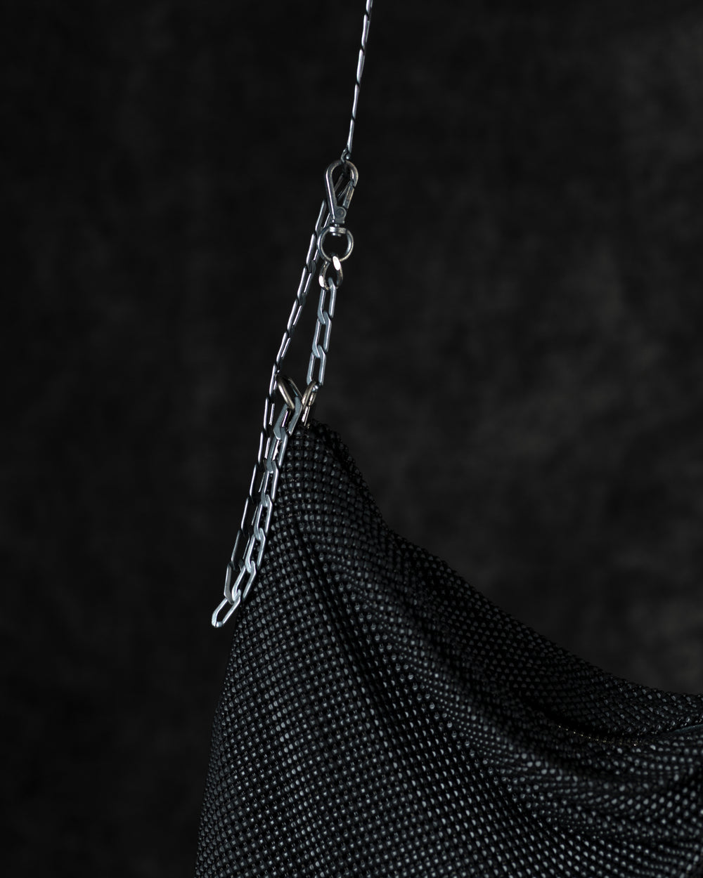Priscilla Pleated Bag w/ Black Horn in Matte Black