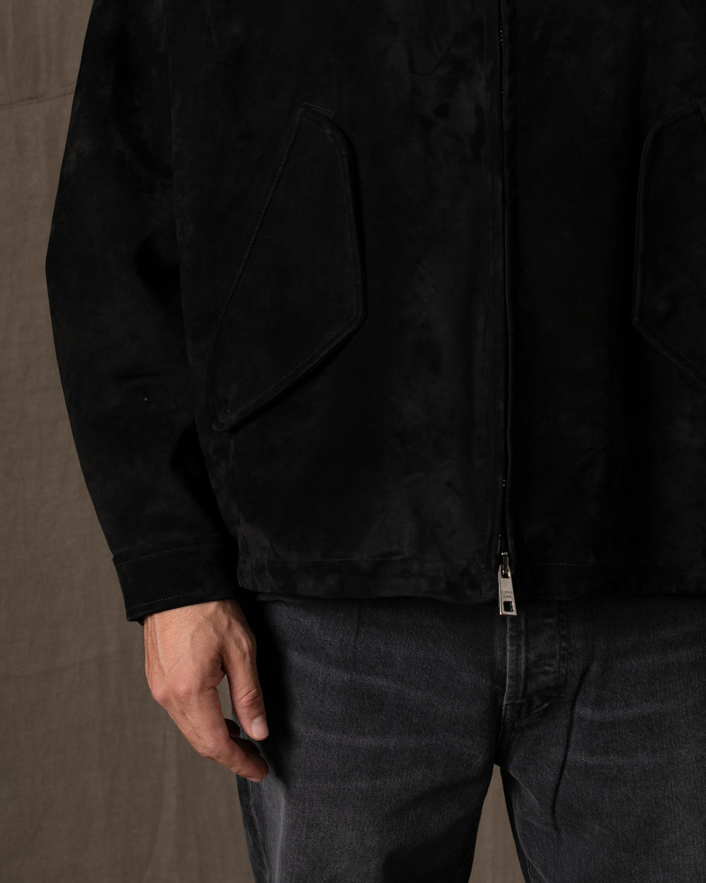 Padded Leather Jacket Nero GU26F26001BCSD