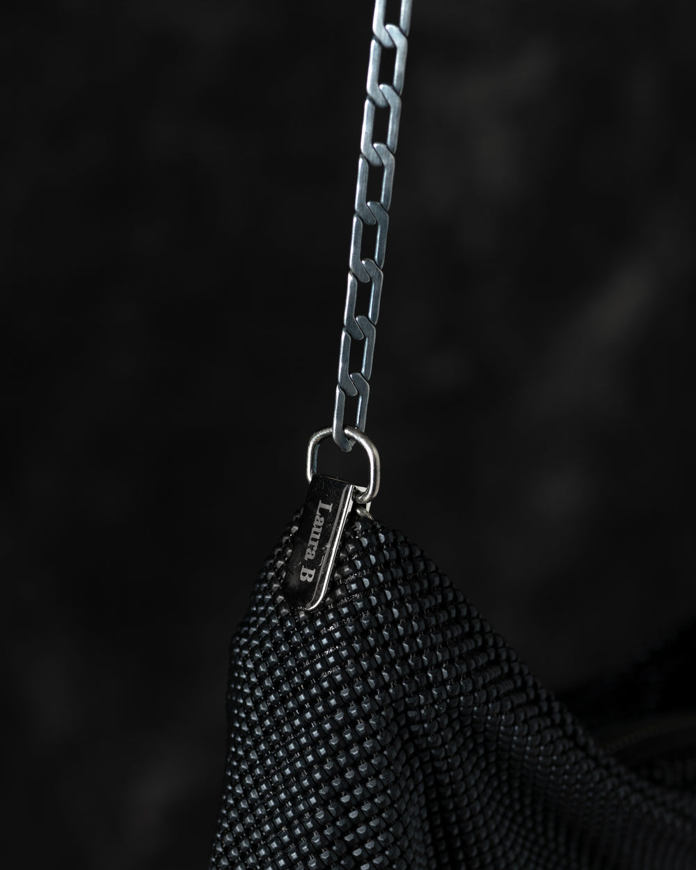 Priscilla Pleated Bag w/ Black Horn in Matte Black