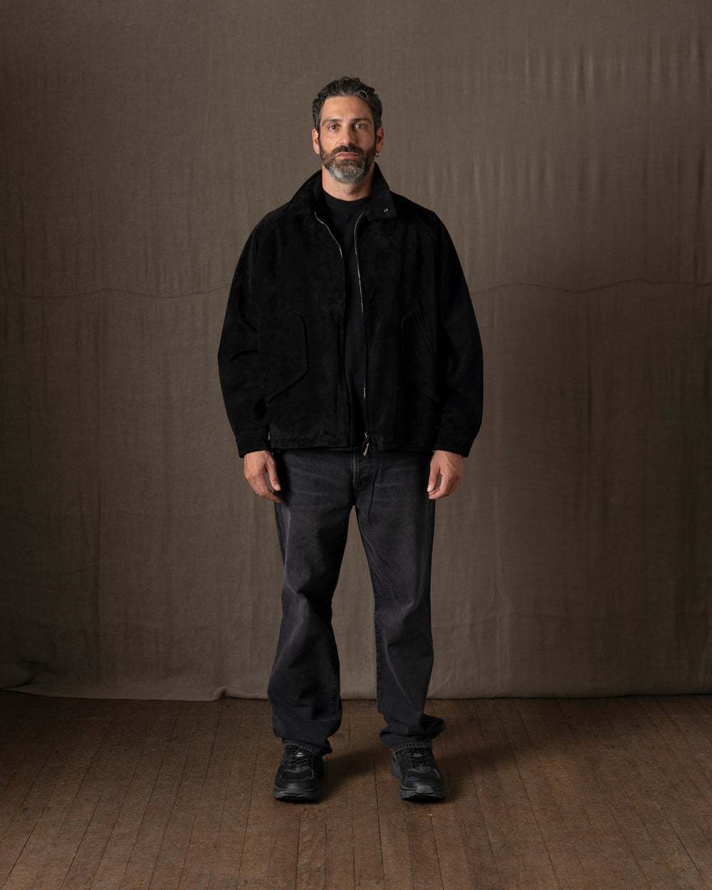 Padded Leather Jacket Nero GU26F26001BCSD