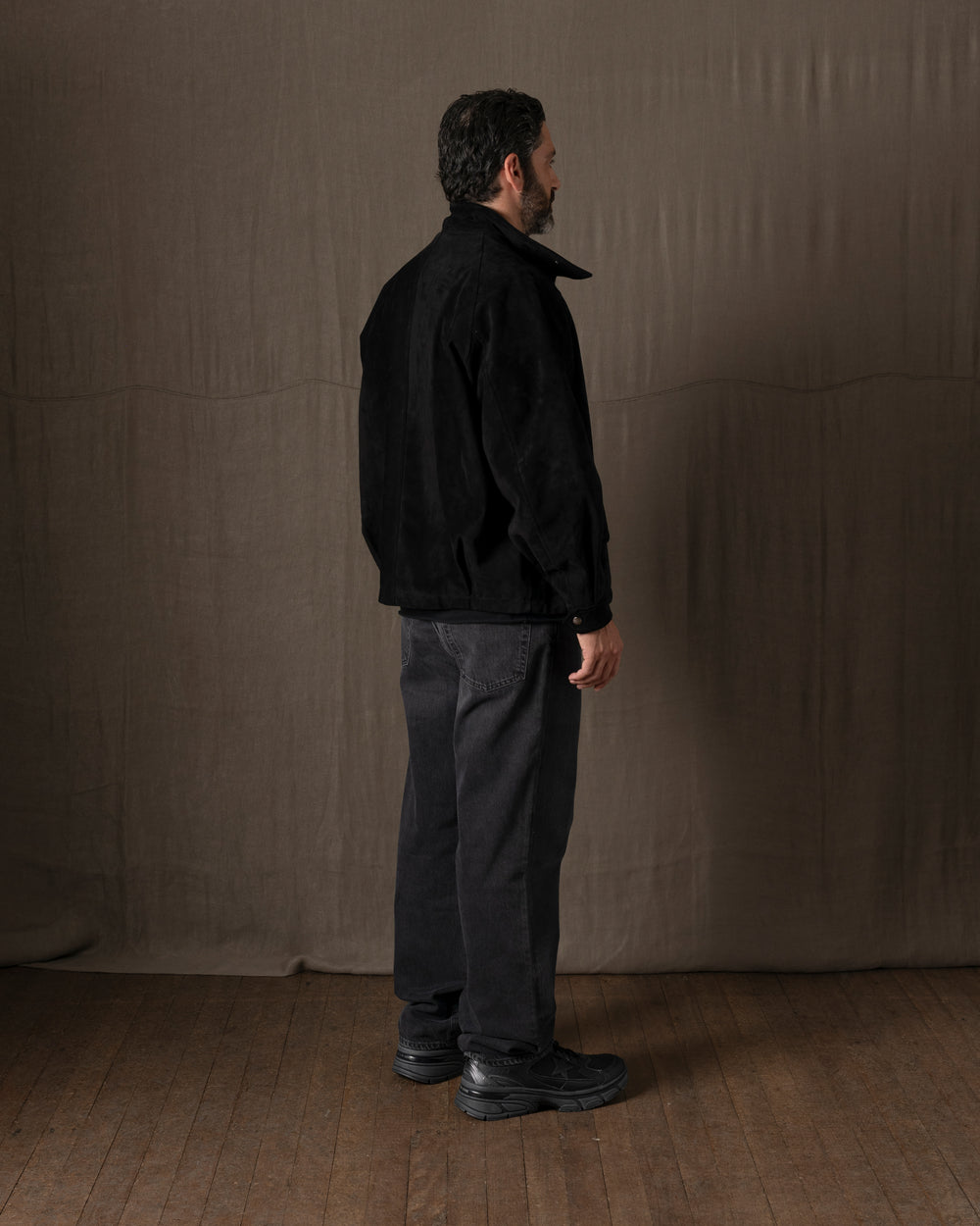 Padded Leather Jacket Nero GU26F26001BCSD