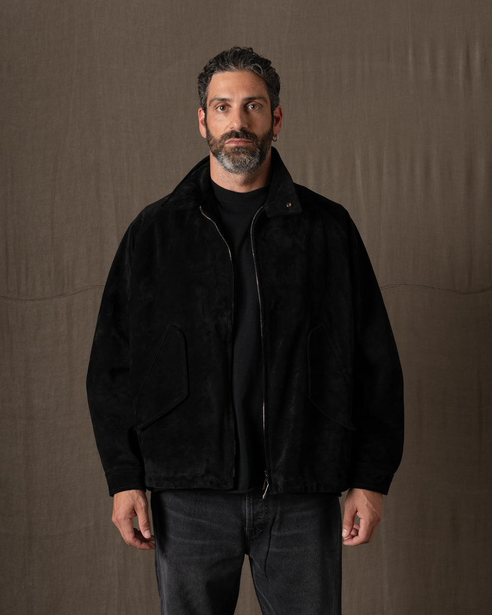 Padded Leather Jacket Nero GU26F26001BCSD