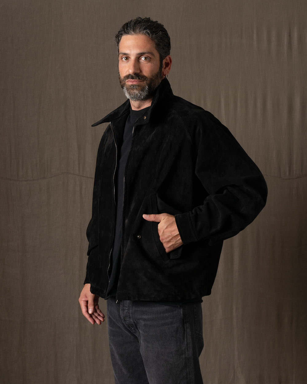 Padded Leather Jacket Nero GU26F26001BCSD