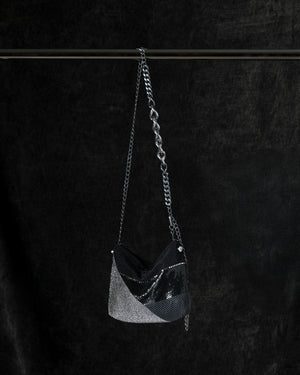 Love Gala Handbag with Swarovski Crystals w/ Chain in Black / Grey