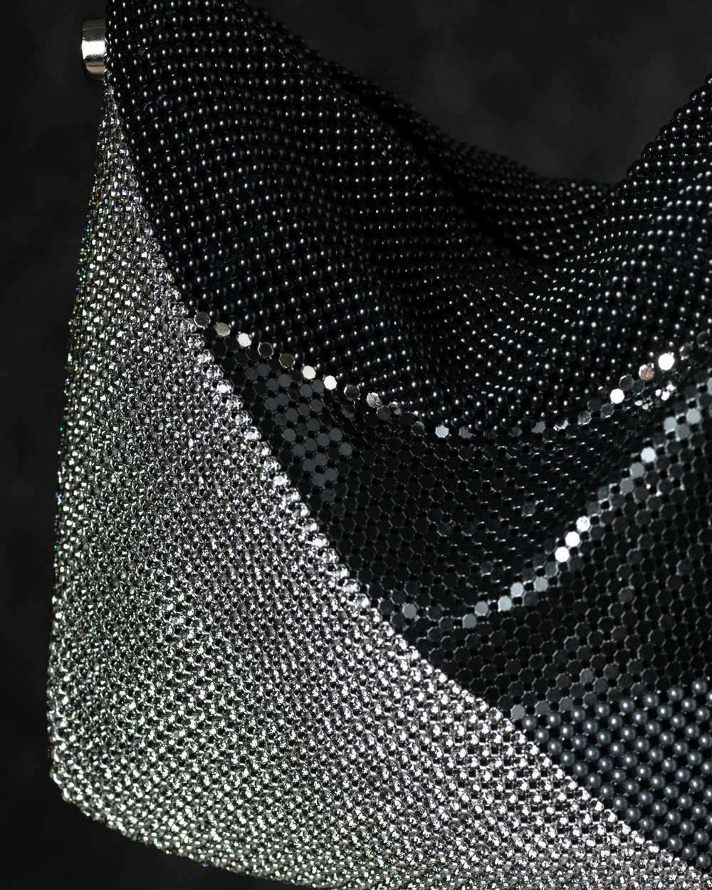 Love Gala Handbag with Swarovski Crystals w/ Chain in Black / Grey