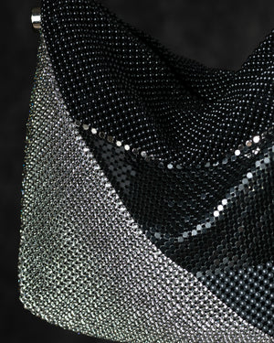 Love Gala Handbag with Swarovski Crystals w/ Chain in Black / Grey