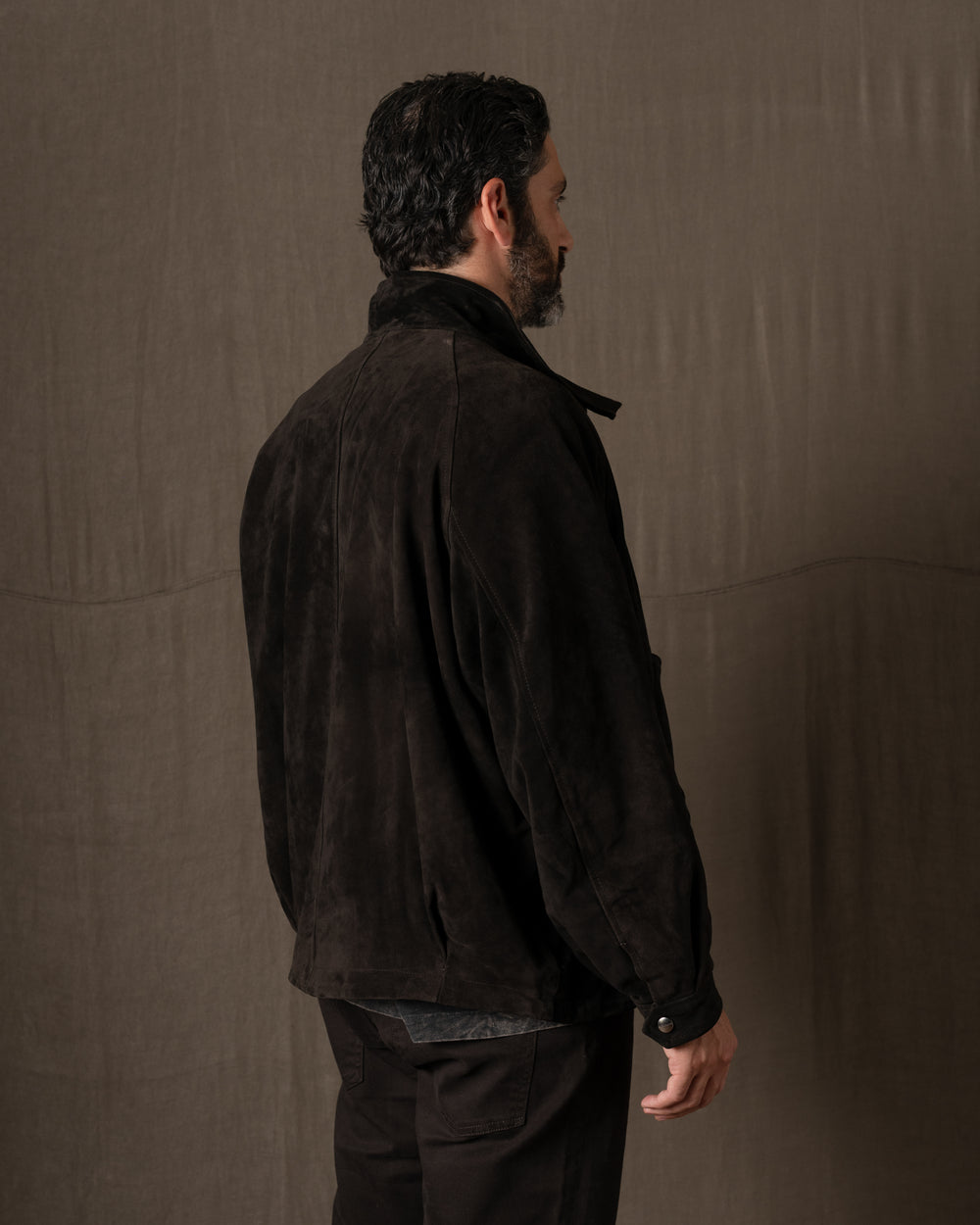 Padded Leather Jacket Moka GU26F26001BCSD