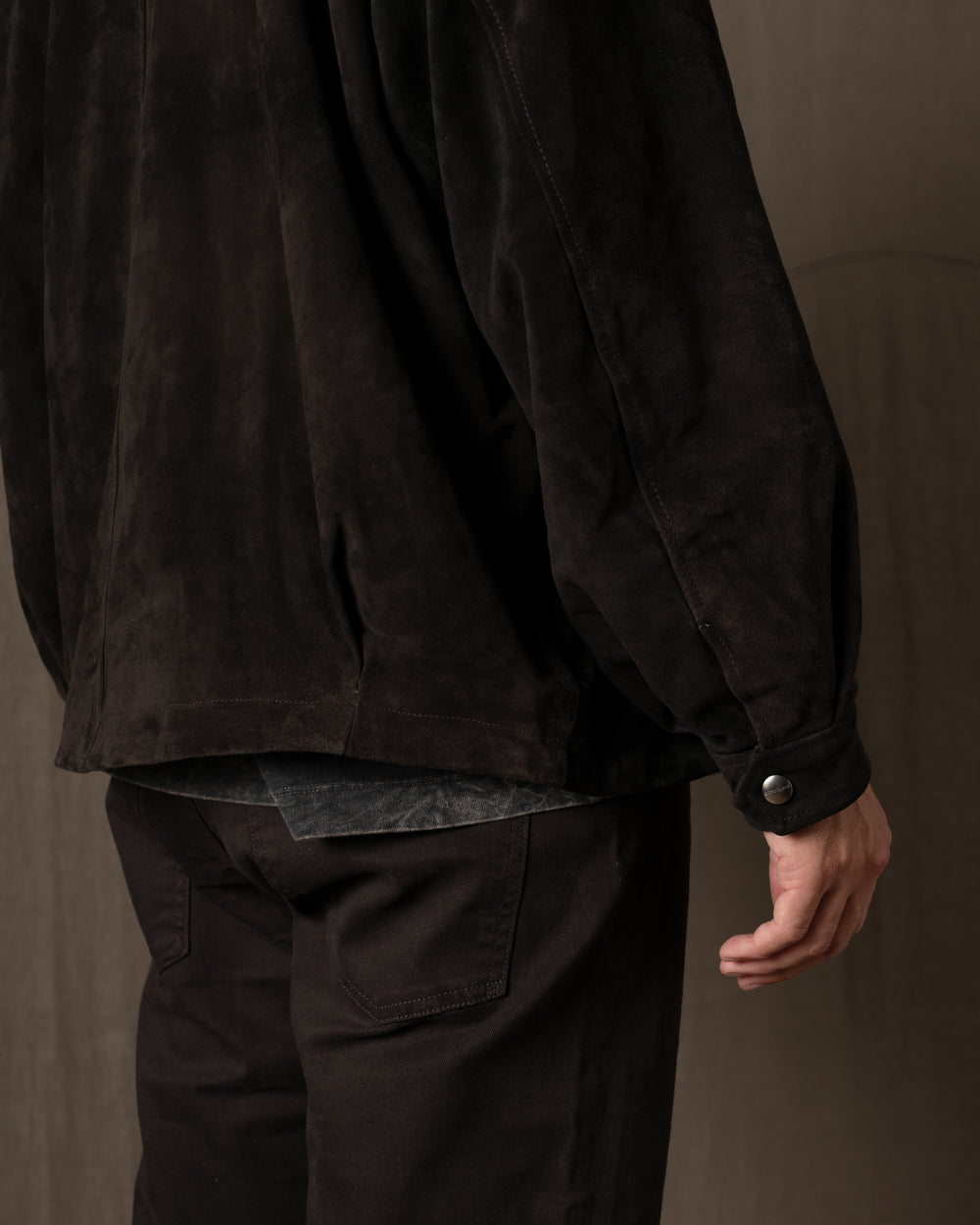 Padded Leather Jacket Moka GU26F26001BCSD