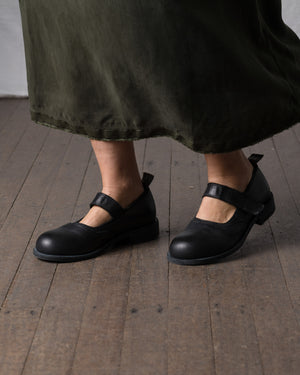 Womens Leather Mary Jane Black Olive