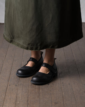 Womens Leather Mary Jane Black Olive