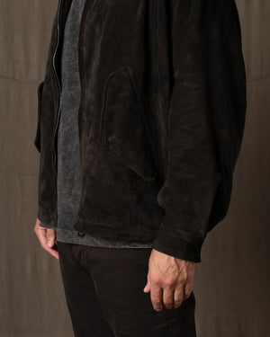 Padded Leather Jacket Moka GU26F26001BCSD