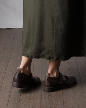 Womens Leather Mary Jane Dark Brown