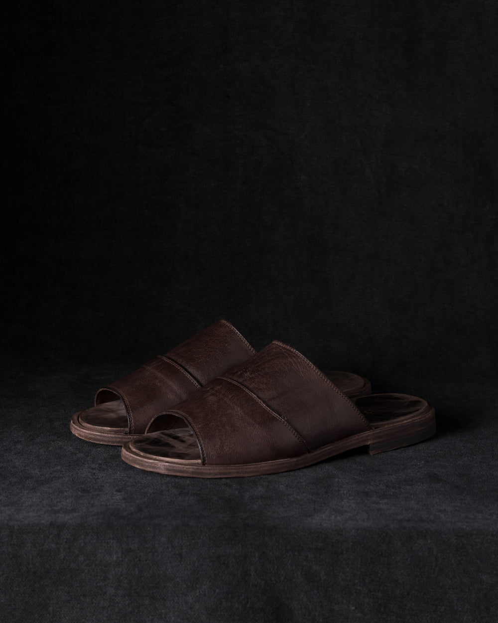 Mens Leather Sandals Dark Brown