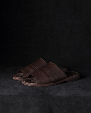 Mens Leather Sandals Dark Brown