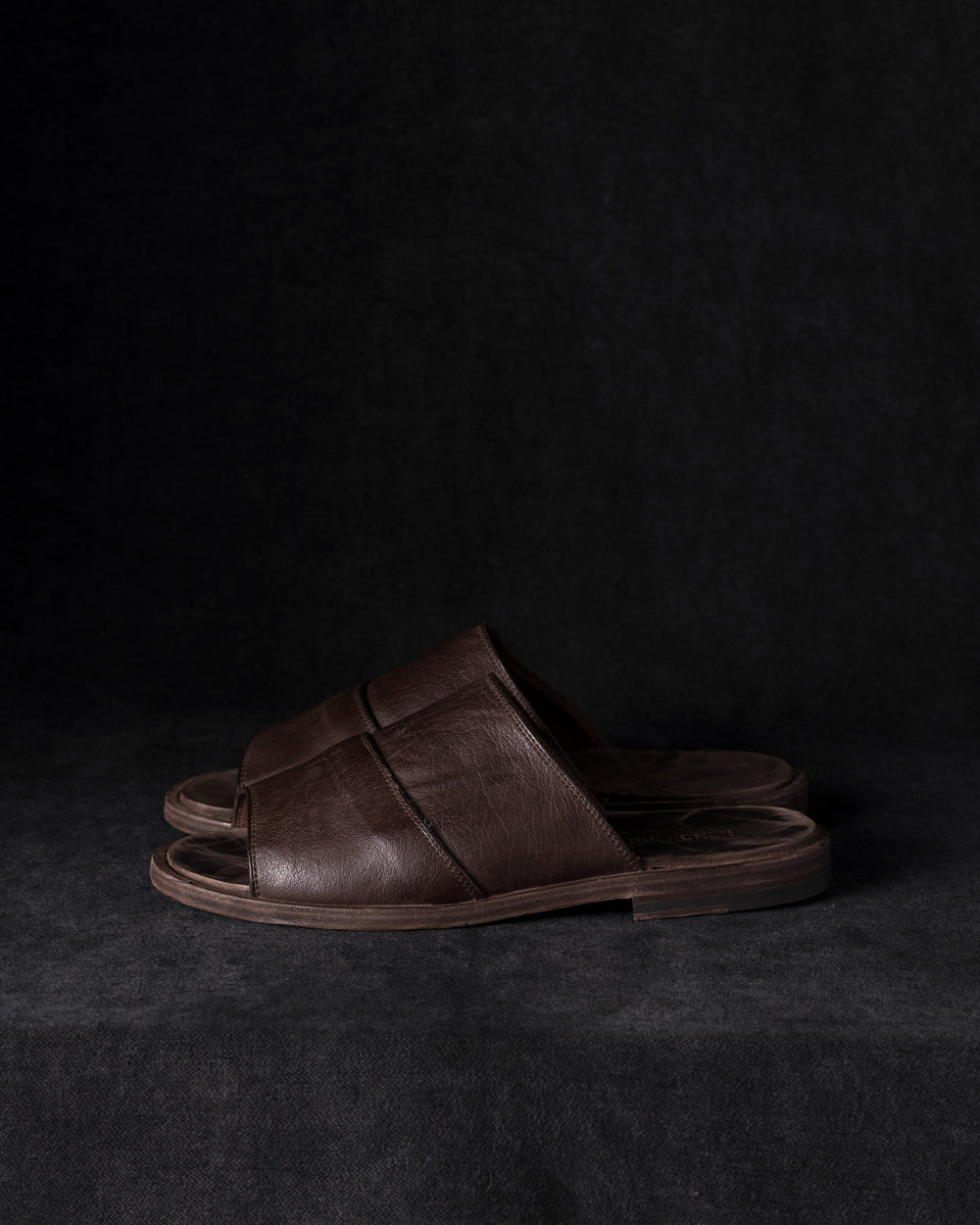 Mens Leather Sandals Dark Brown