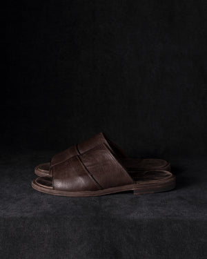 Mens Leather Sandals Dark Brown