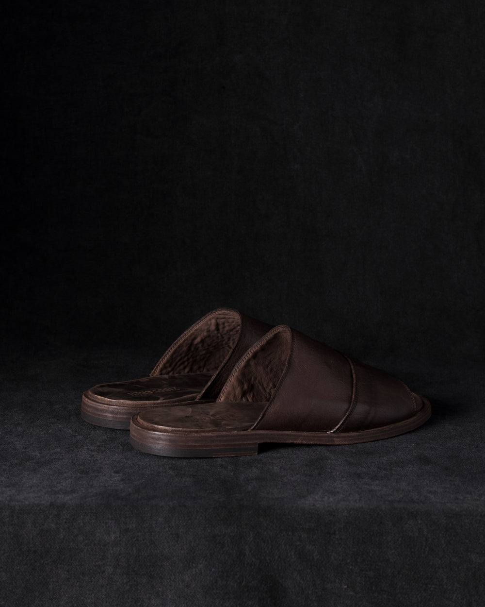 Mens Leather Sandals Dark Brown