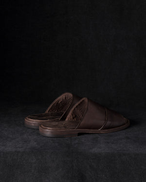 Mens Leather Sandals Dark Brown