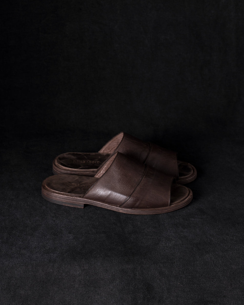 Mens Leather Sandals Dark Brown