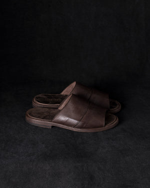 Mens Leather Sandals Dark Brown