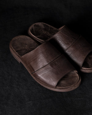 Mens Leather Sandals Dark Brown