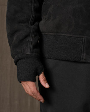 Hooded Leather Jacket w/ Shearling Tar GU26F22009MEVL