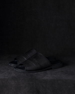 Mens Leather Sandals Black Olive