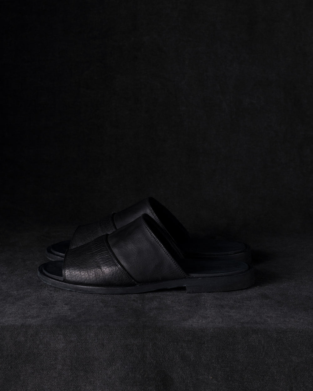 Mens Leather Sandals Black Olive
