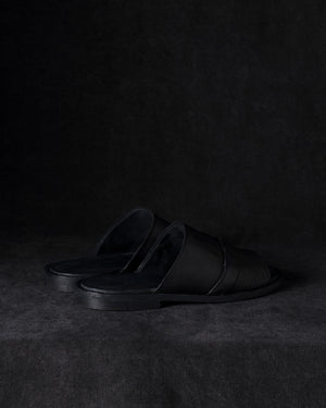 Mens Leather Sandals Black Olive