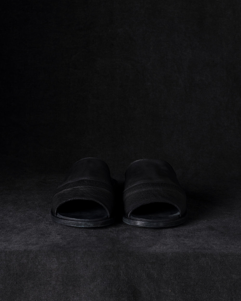 Mens Leather Sandals Black Olive