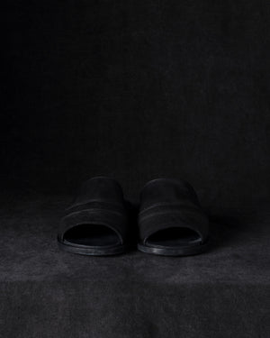 Mens Leather Sandals Black Olive