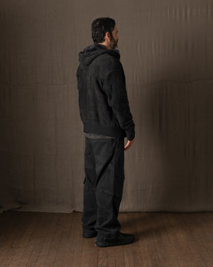 Hooded Leather Jacket w/ Shearling Tar GU26F22009MEVL