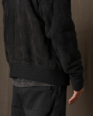 Hooded Leather Jacket w/ Shearling Tar GU26F22009MEVL