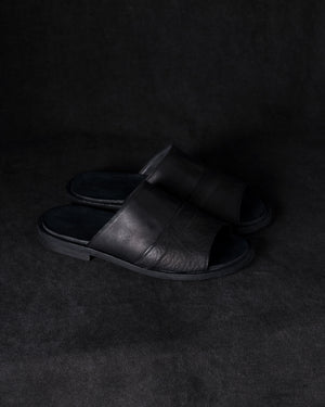 Mens Leather Sandals Black Olive