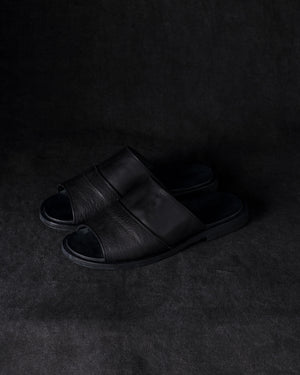 Mens Leather Sandals Black Olive