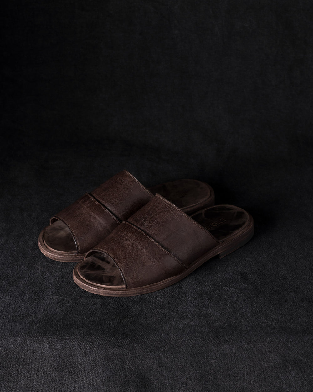 Mens Leather Sandals Dark Brown