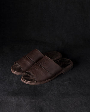Mens Leather Sandals Dark Brown