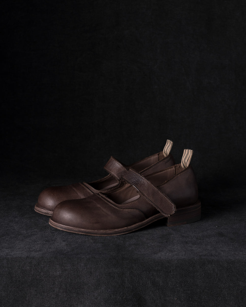 Womens Leather Mary Jane Dark Brown