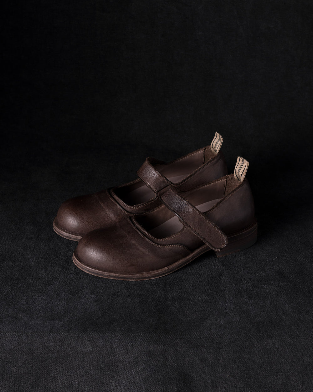 Womens Leather Mary Jane Dark Brown