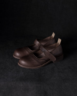 Womens Leather Mary Jane Dark Brown