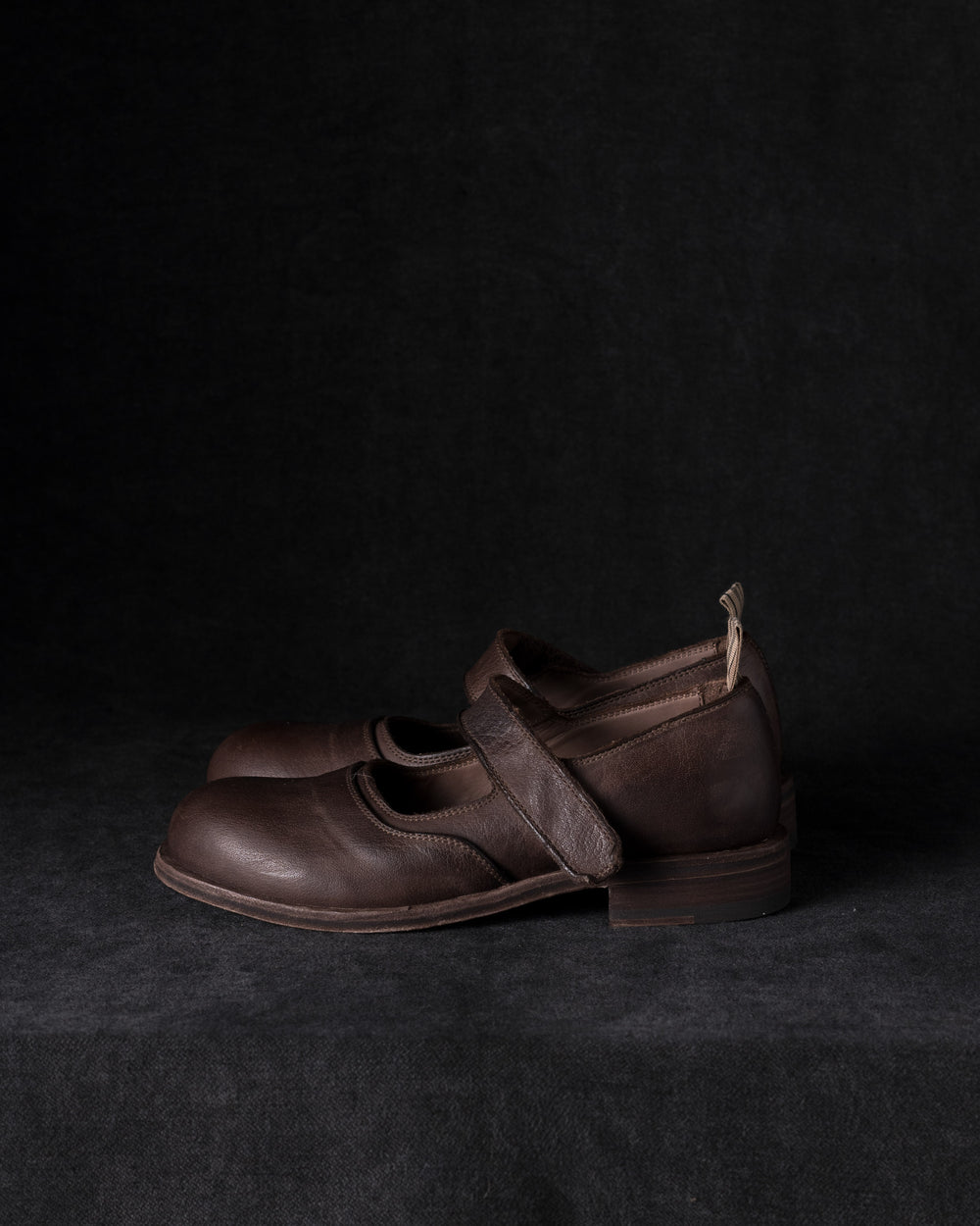 Womens Leather Mary Jane Dark Brown