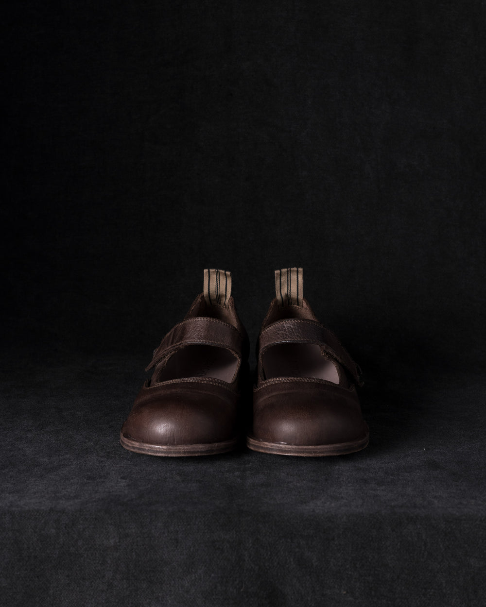 Womens Leather Mary Jane Dark Brown
