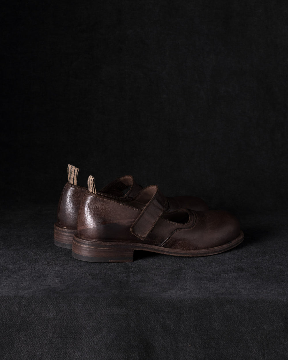 Womens Leather Mary Jane Dark Brown