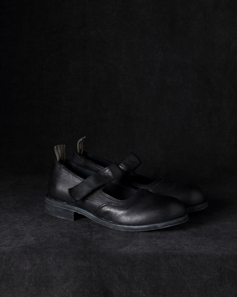 Womens Leather Mary Jane Black Olive