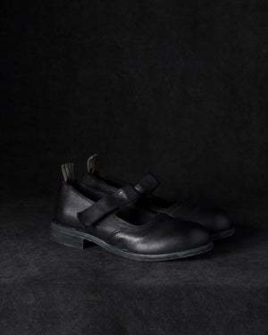 Womens Leather Mary Jane Black Olive