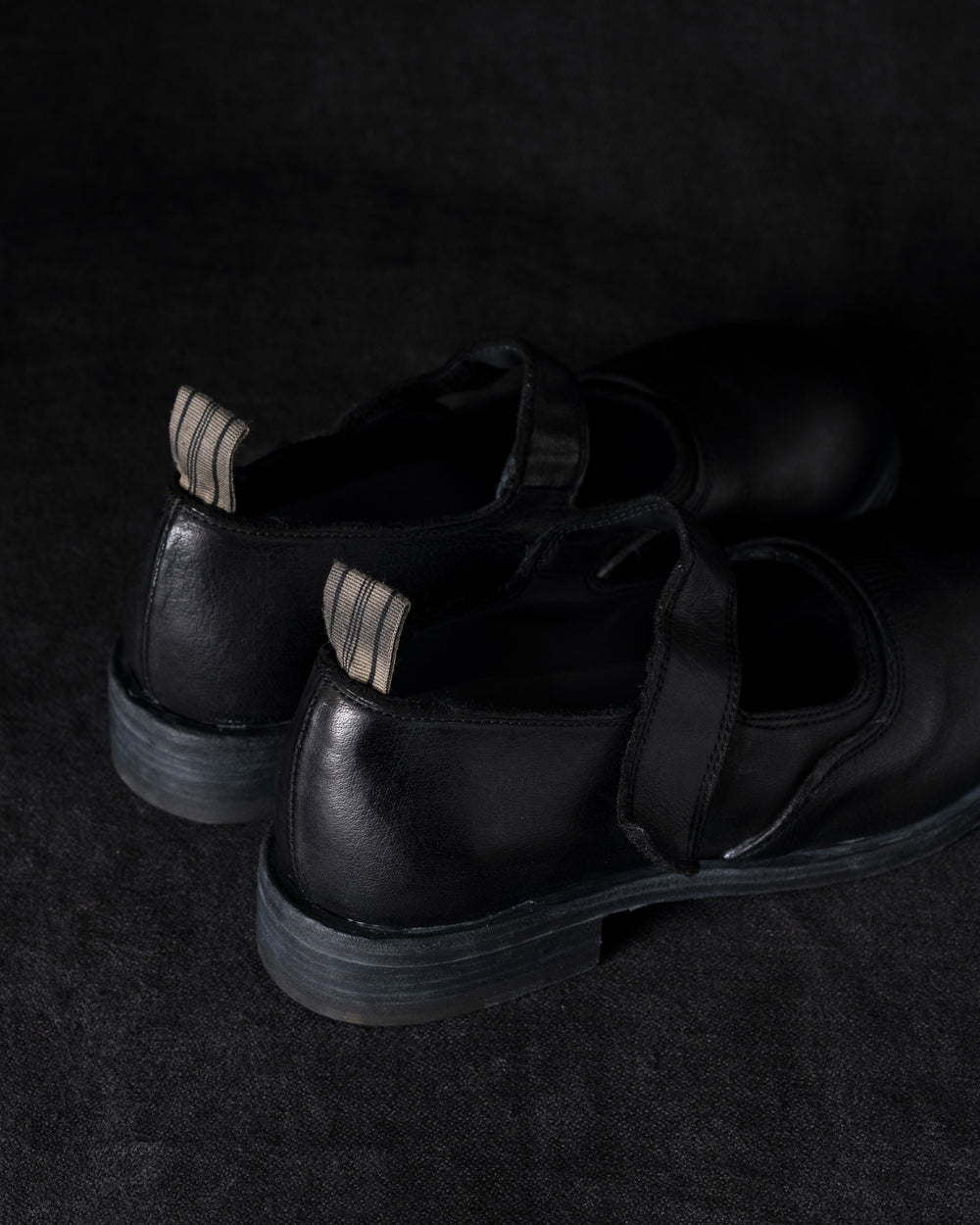 Womens Leather Mary Jane Black Olive