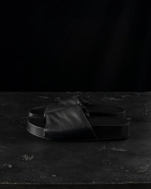 Men Leather S Slide Black